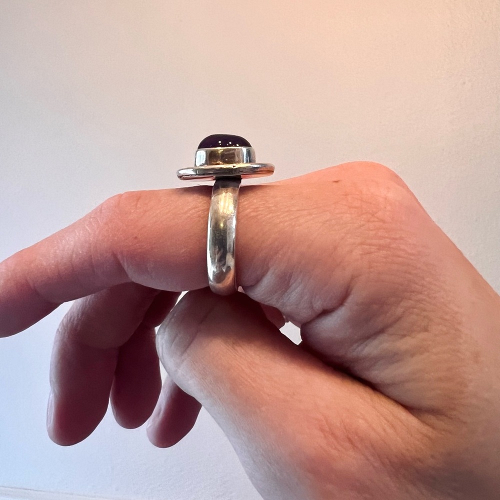 Vintage Sterling Silver Ring with Purple Stone